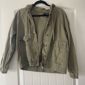 Forever 21 Khaki Hooded Jacket